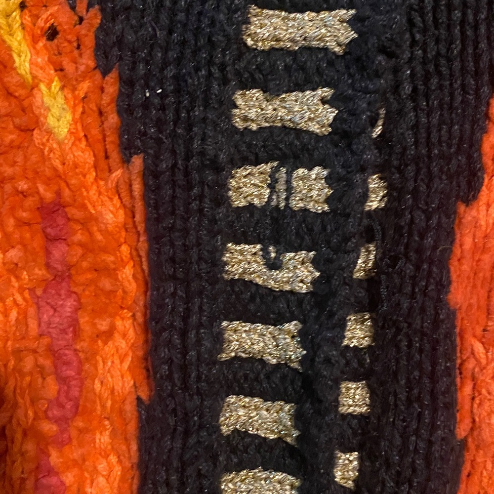 Vintage BellePointe Halloween Pumpkin Knit Vest L? Missing 1 button (see pic - Picture 6 of 7